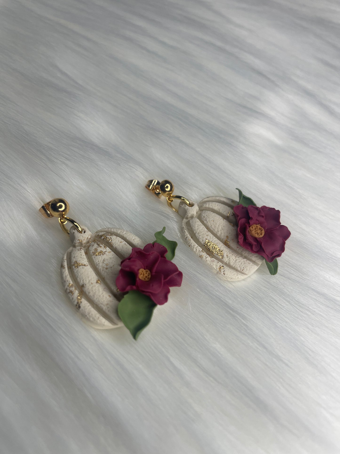 Floral pumpkin earrings | Halloween Earrings