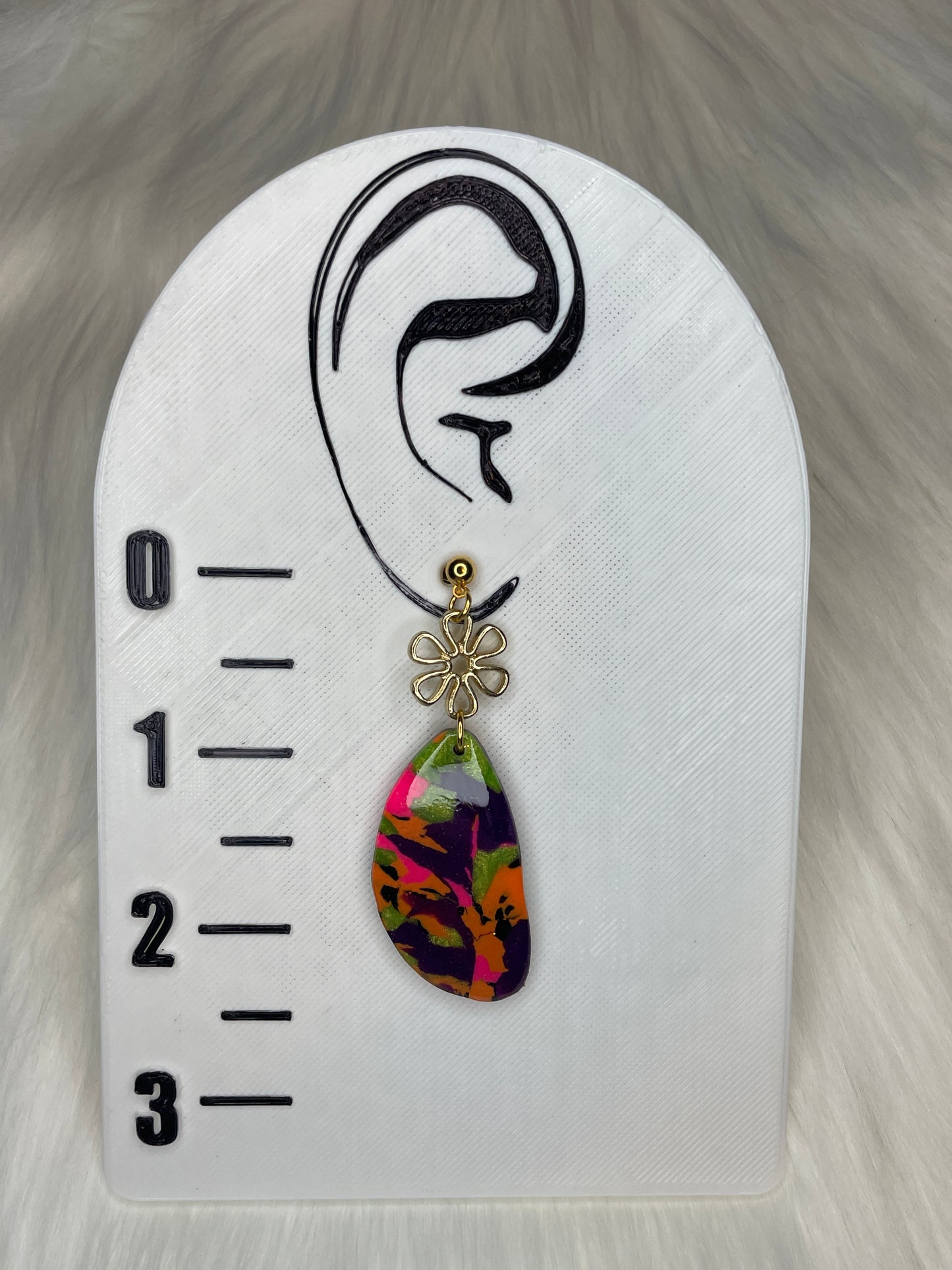 Multi-colored marble dangles