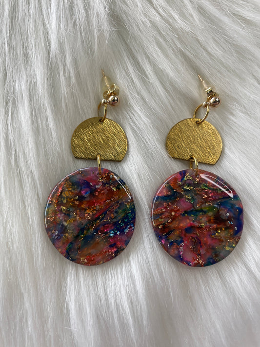 Round stained glass dangles