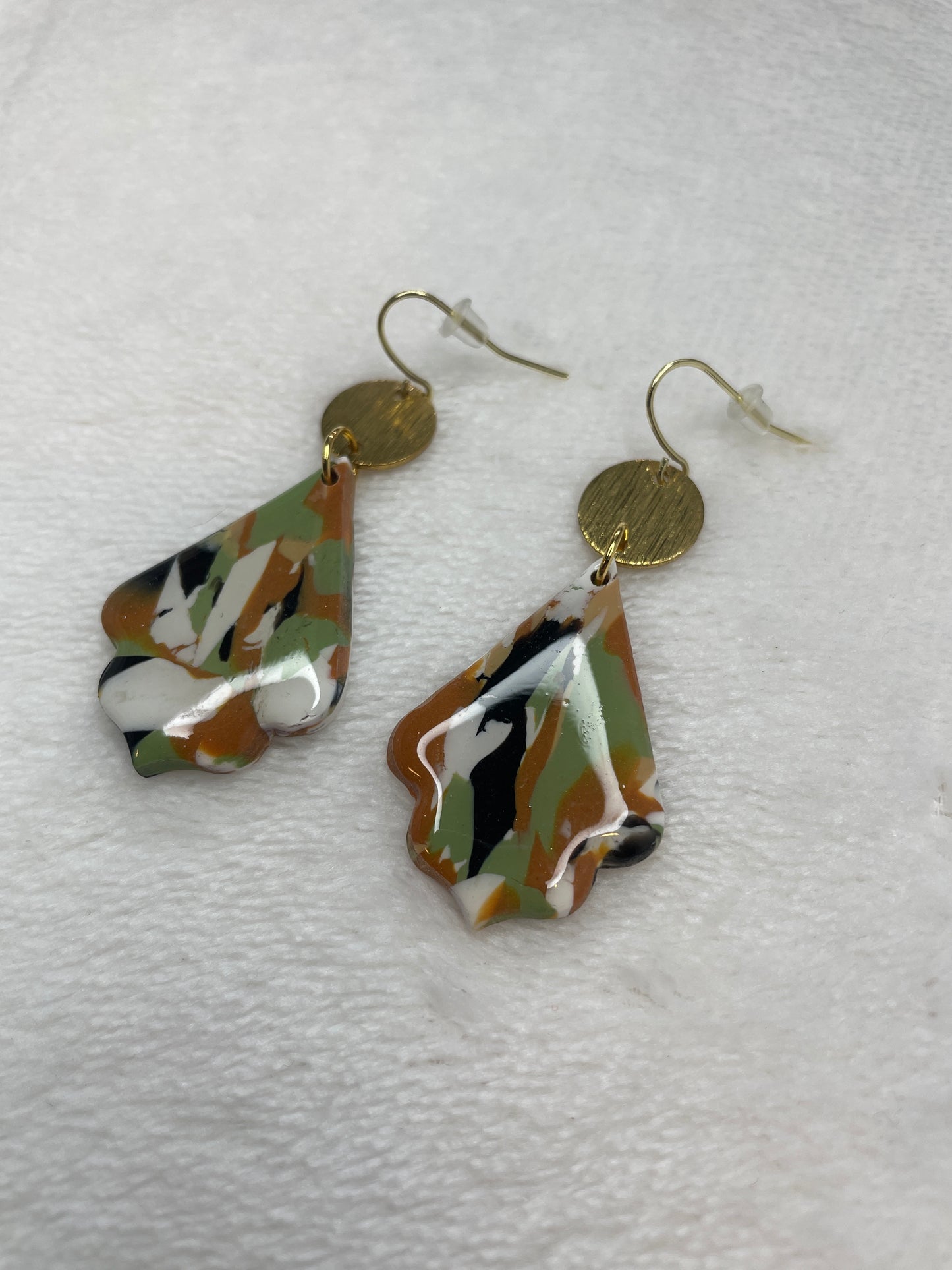 Camouflage dangle earrings | Fall earrings