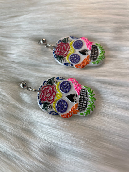 Multi-colored skull earrings | Halloween earrings