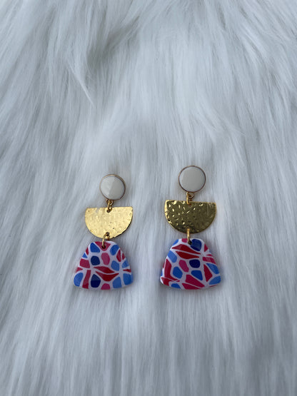 Red, white, and blue dangles