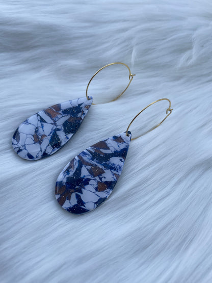 Teardrop marble dangles