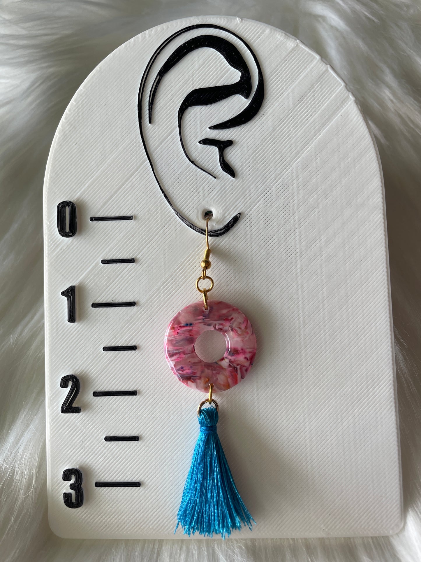 Multi colored pink round dangles