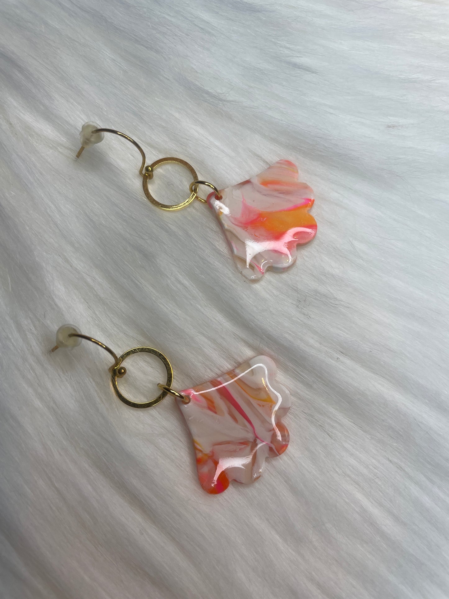 Cotton candy swirled dangles