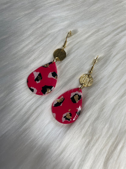 Pink leopard Barbie dangles