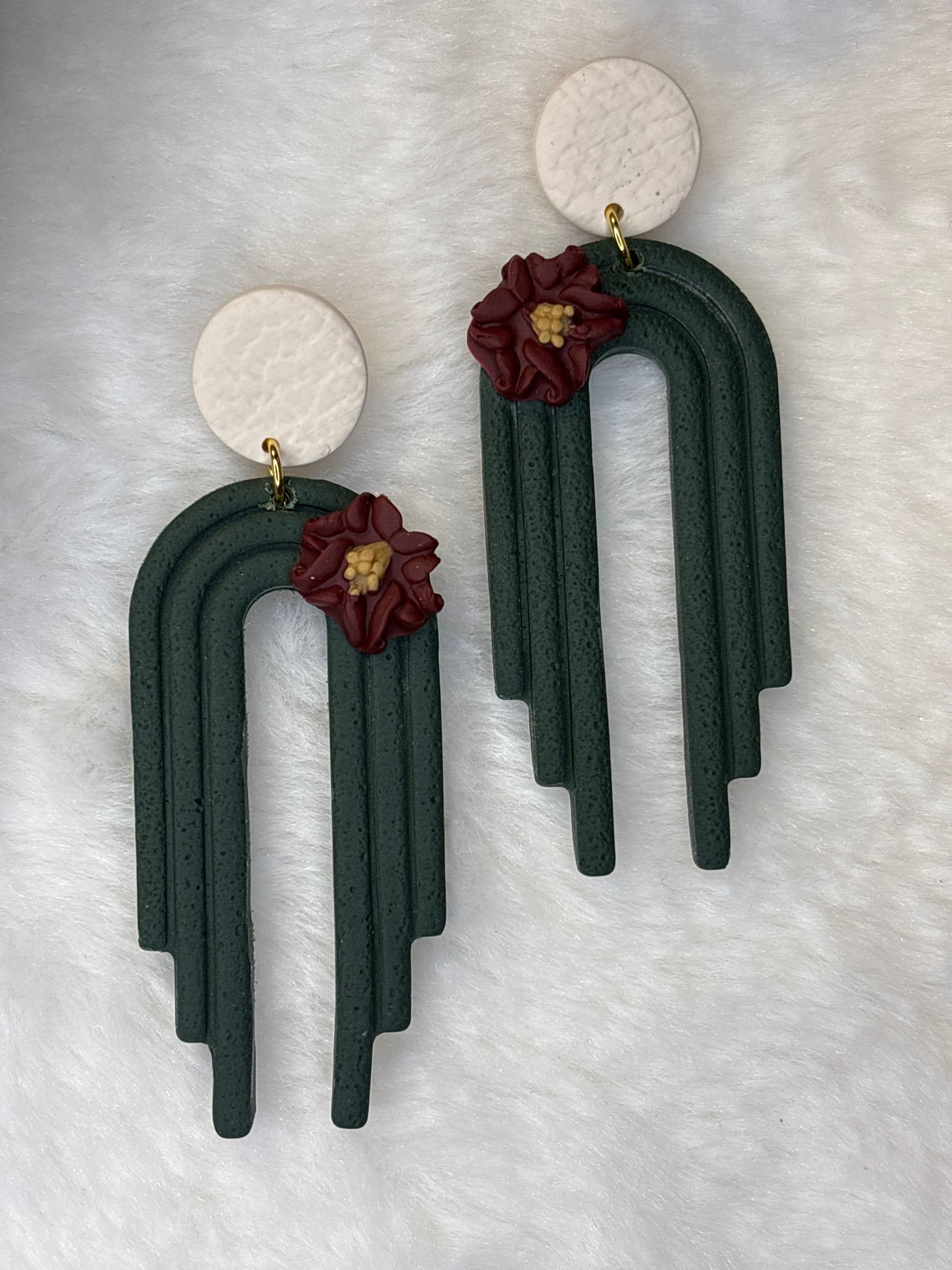 Evergreen floral holiday dangles