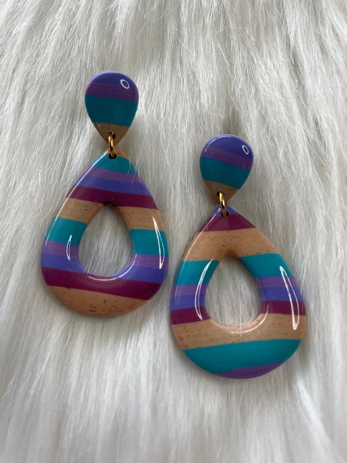 Striped teardrop dangles