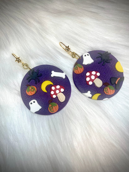 Round Halloween dangles