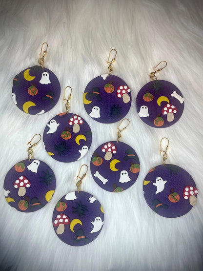 Round Halloween dangles