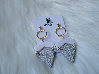 Two-tiered geometric Charleston pluff mud dangles