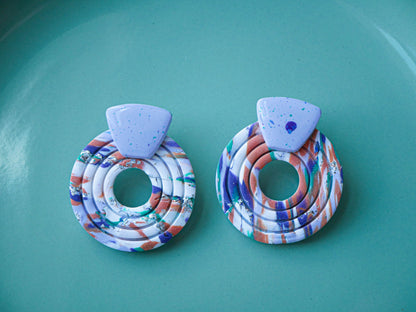 Multicolored round earrings