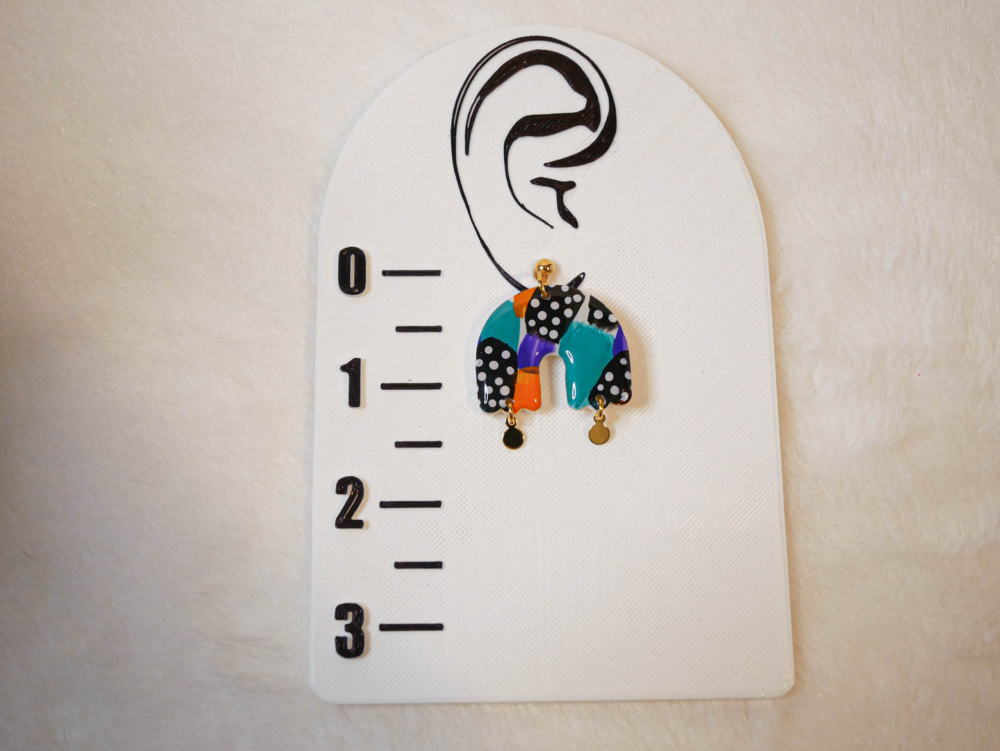 Scalloped Rainbow dangle earrings | Halloween Earrings