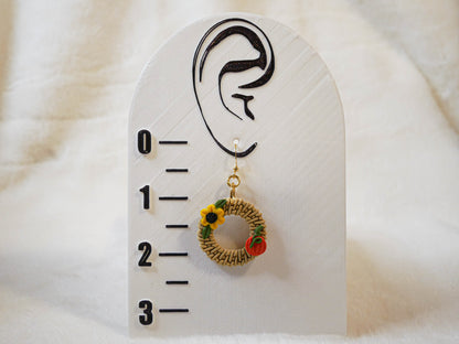 Hollow round sweetgrass dangles | Halloween Earrings