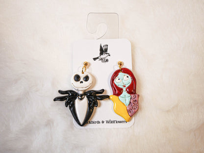 Jack Skellington & Sally earrings | Halloween Earrings | Nightmare Before Christmas earrings