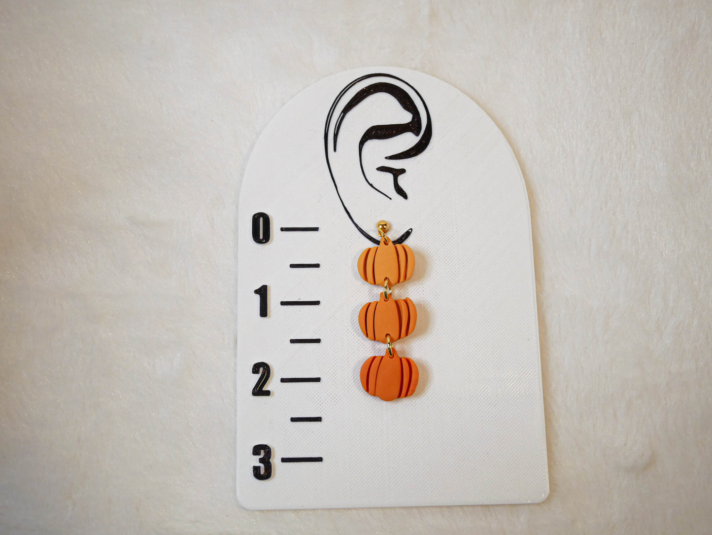 Three tiered ombre pumpkin dangle earrings | Halloween earrings