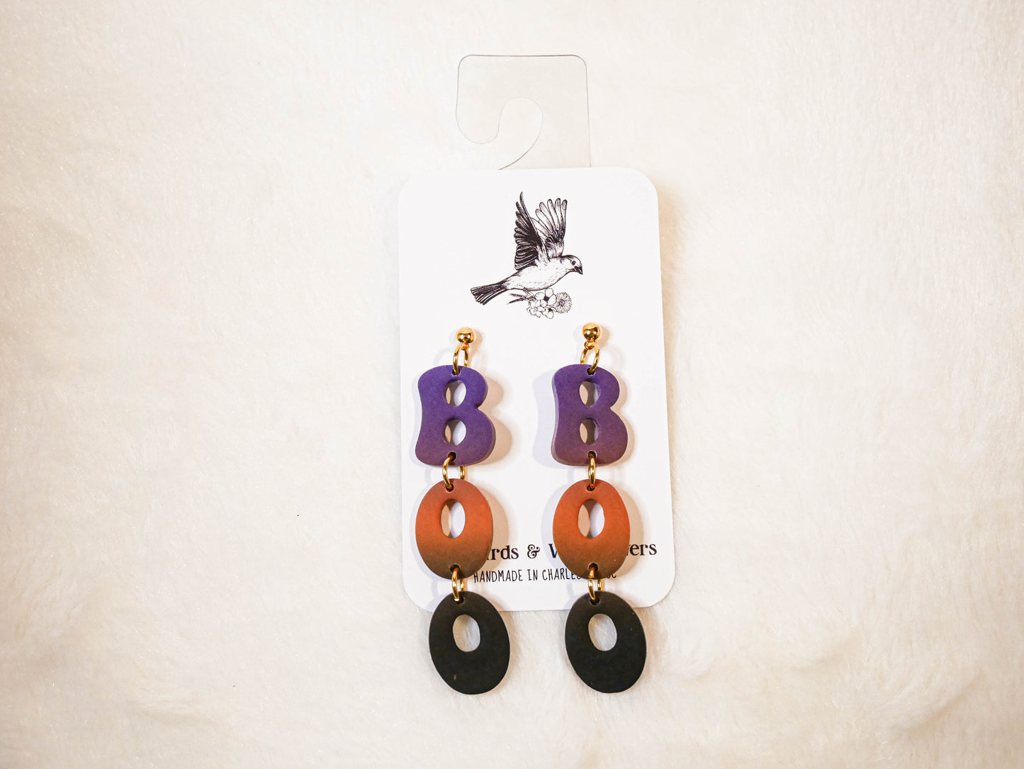 Tiered boo dangle earrings | Halloween earrings