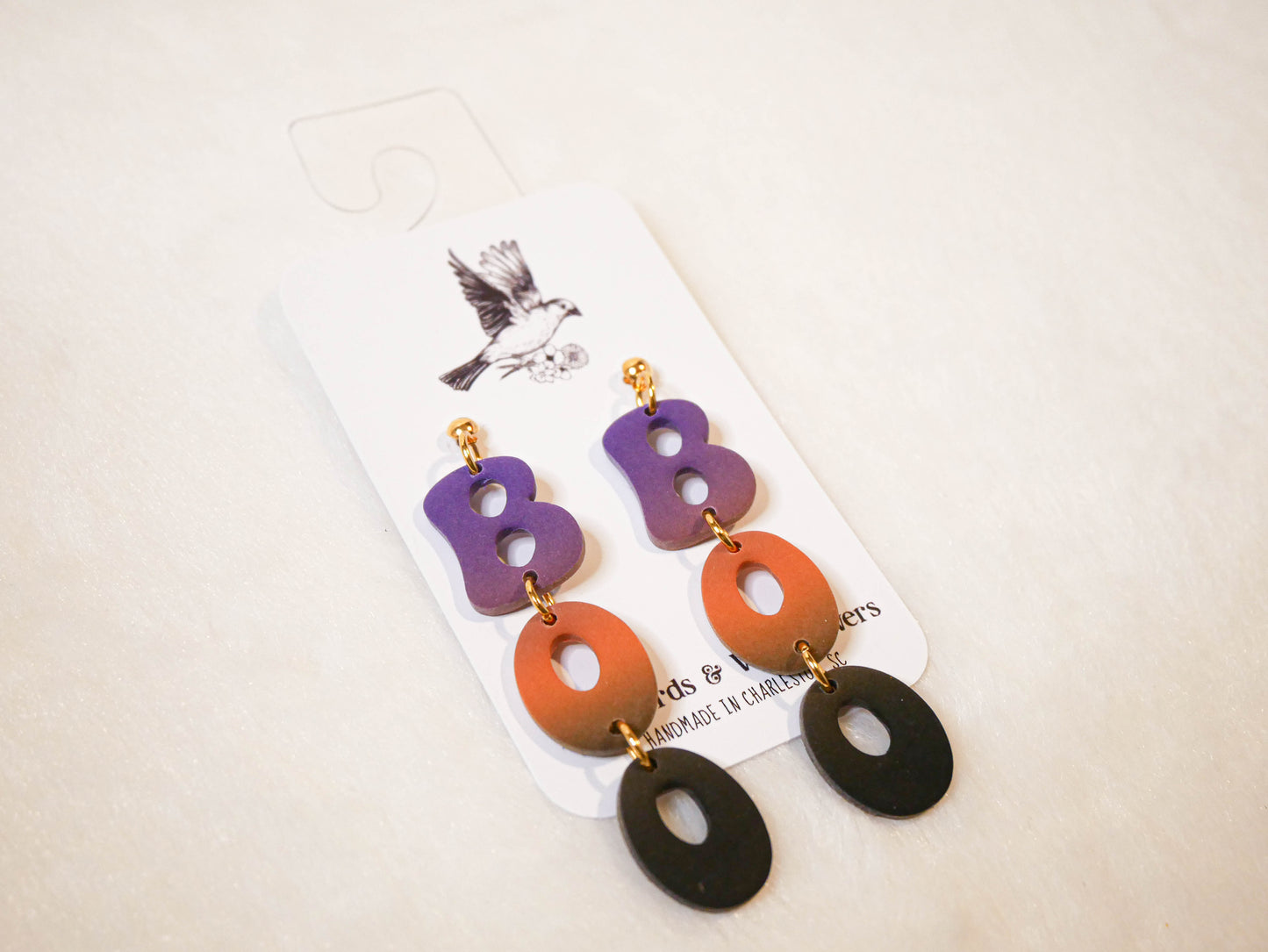 Tiered boo dangle earrings | Halloween earrings