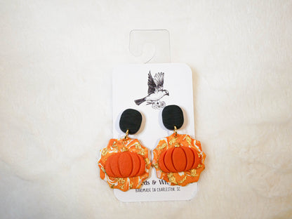 Pumpkin dangle earrings | Halloween earrings