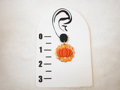 Pumpkin dangle earrings | Halloween earrings