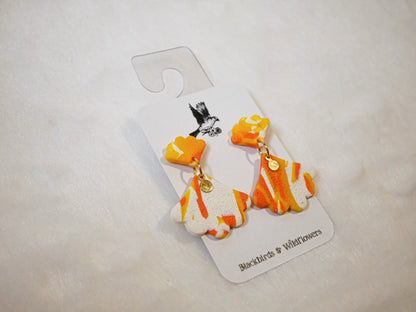 White, Yellow, & Orange Scalloped Dangles