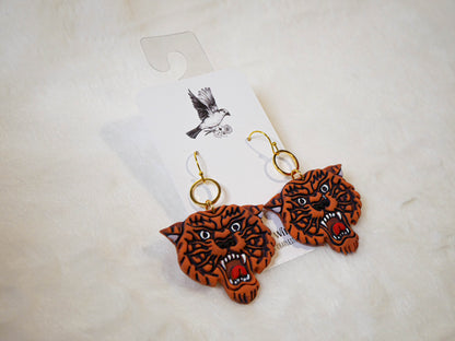 Tiger dangle earrings | Gameday earrings