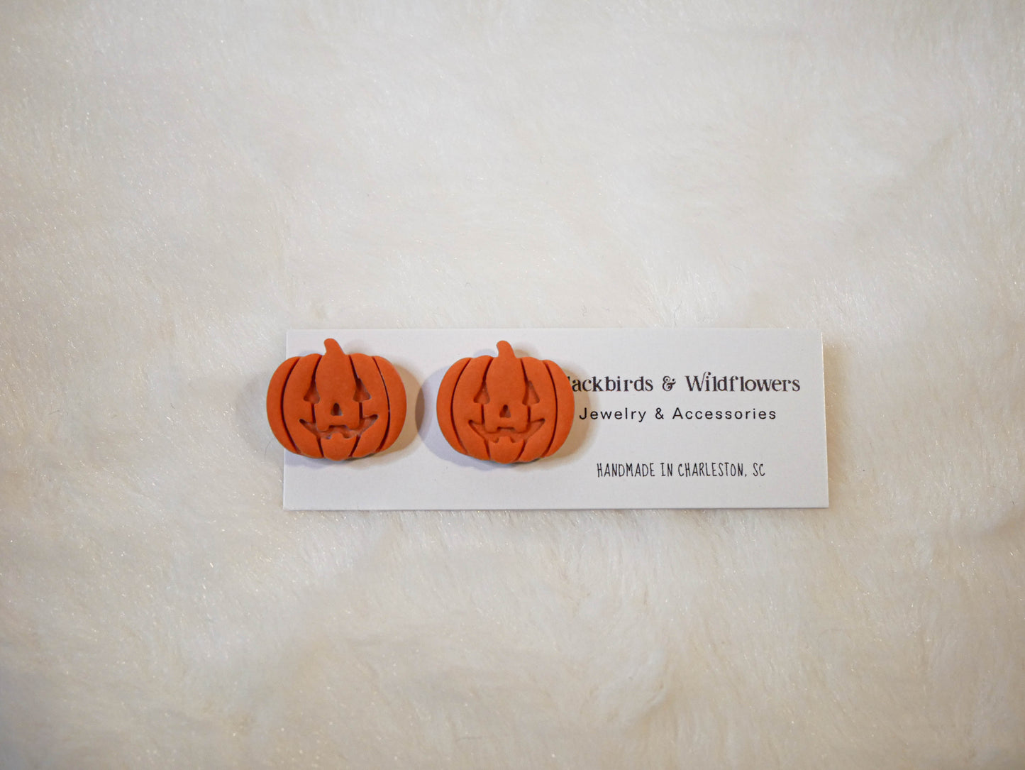 Jack O' Lantern stud earrings | Halloween earrings | Fall earrings