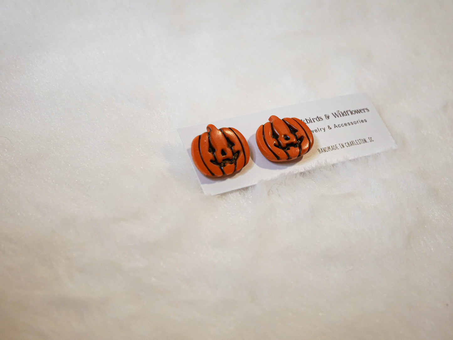 Jack O' Lantern stud earrings | Halloween earrings | Fall earrings