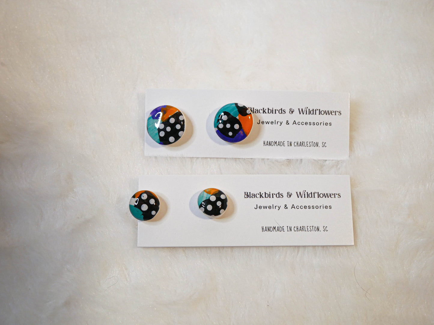 Hand painted Halloween stud earrings