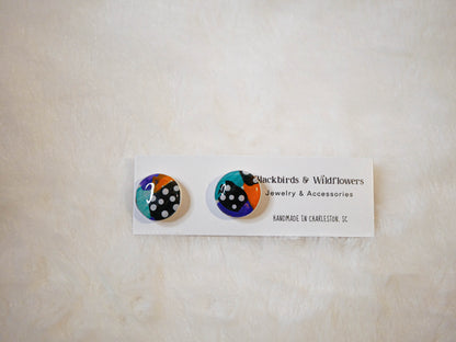 Hand painted Halloween stud earrings