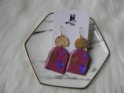 Glitter heart dangles