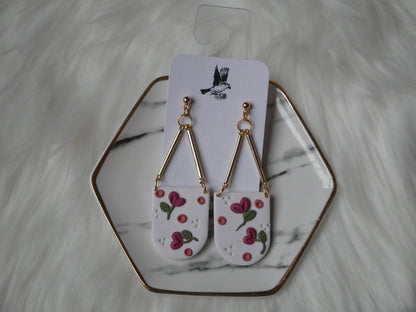 Window Pane Floral Valentine's Dangles