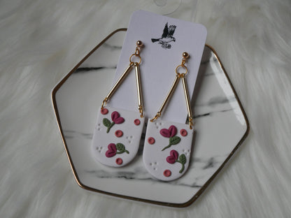 Window Pane Floral Valentine's Dangles