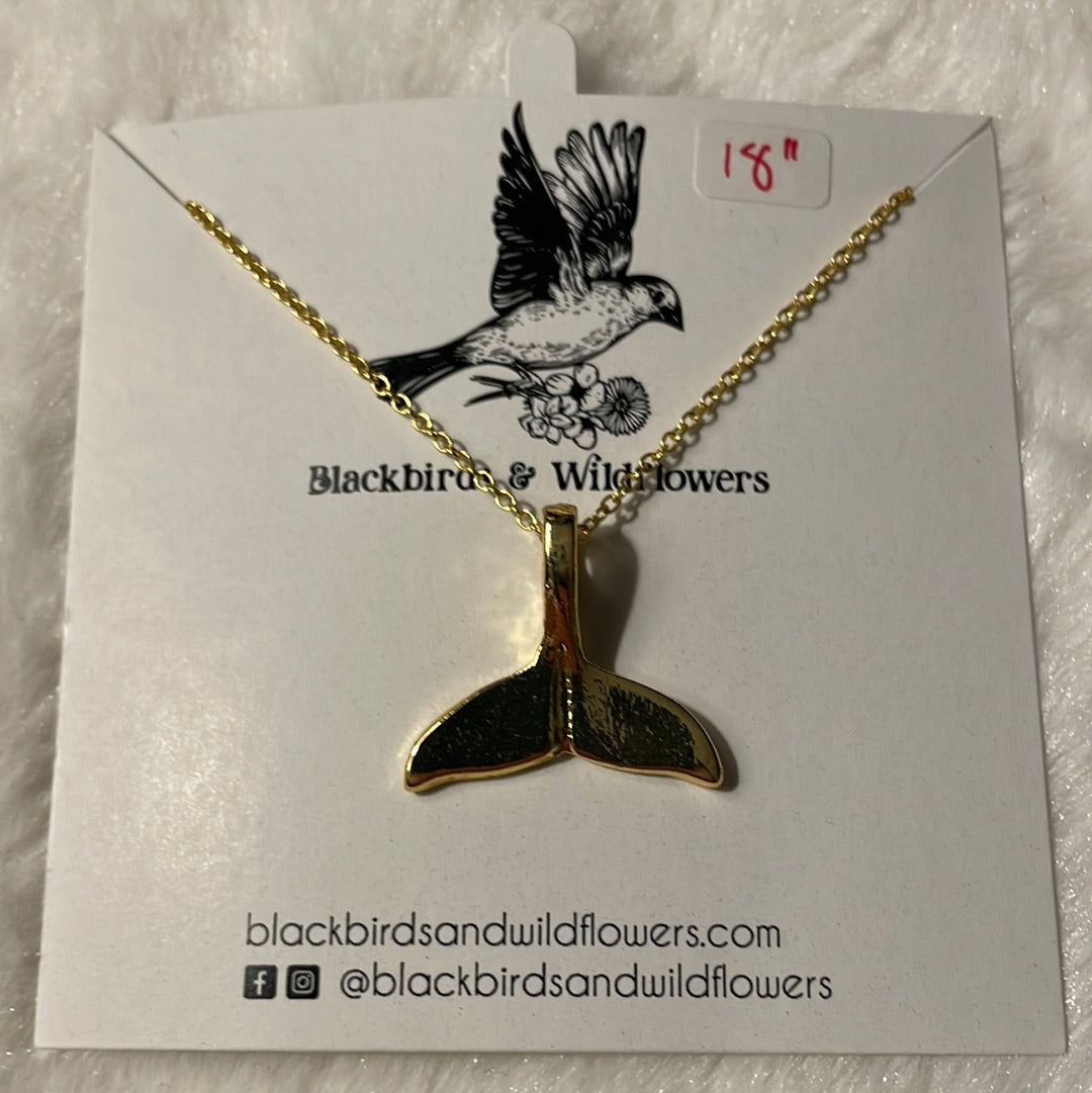 Whale tail charm necklace