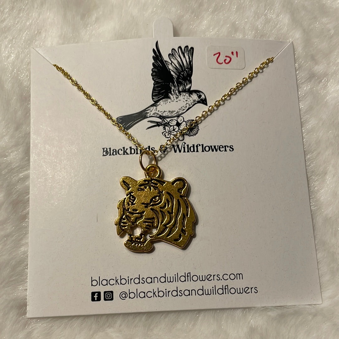 Tiger charm necklace