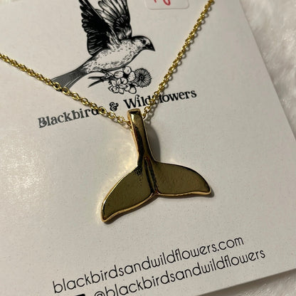 Whale tail charm necklace